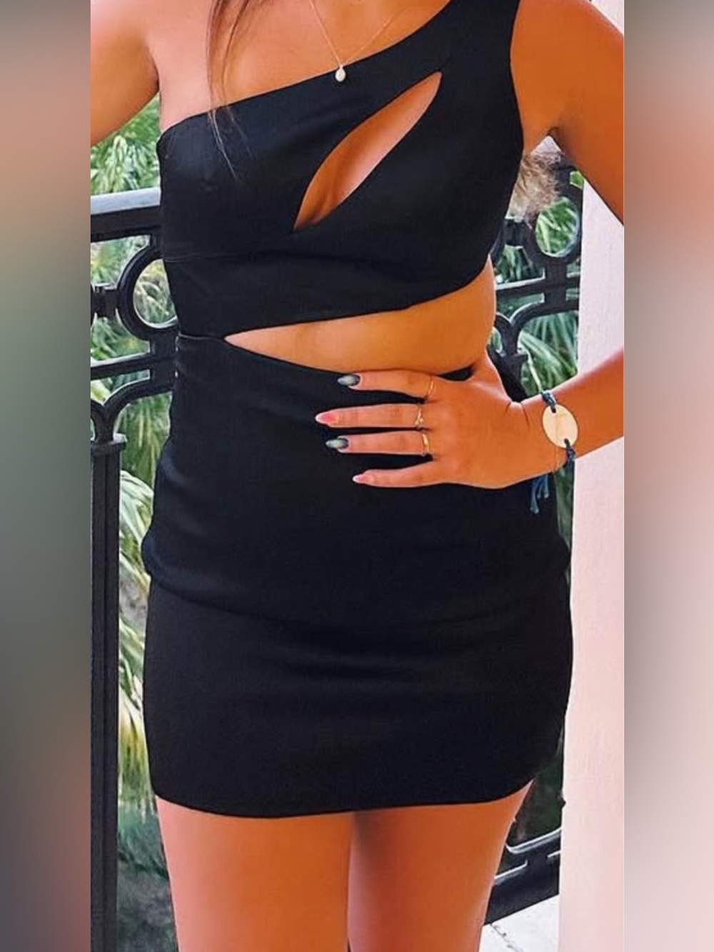 Sherri Hill Black Cutout Bodycon Mini Skirt